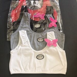 Cotton Spandex Girls Beginner Training Sports Teenager Bra Wide Strap Wirefree